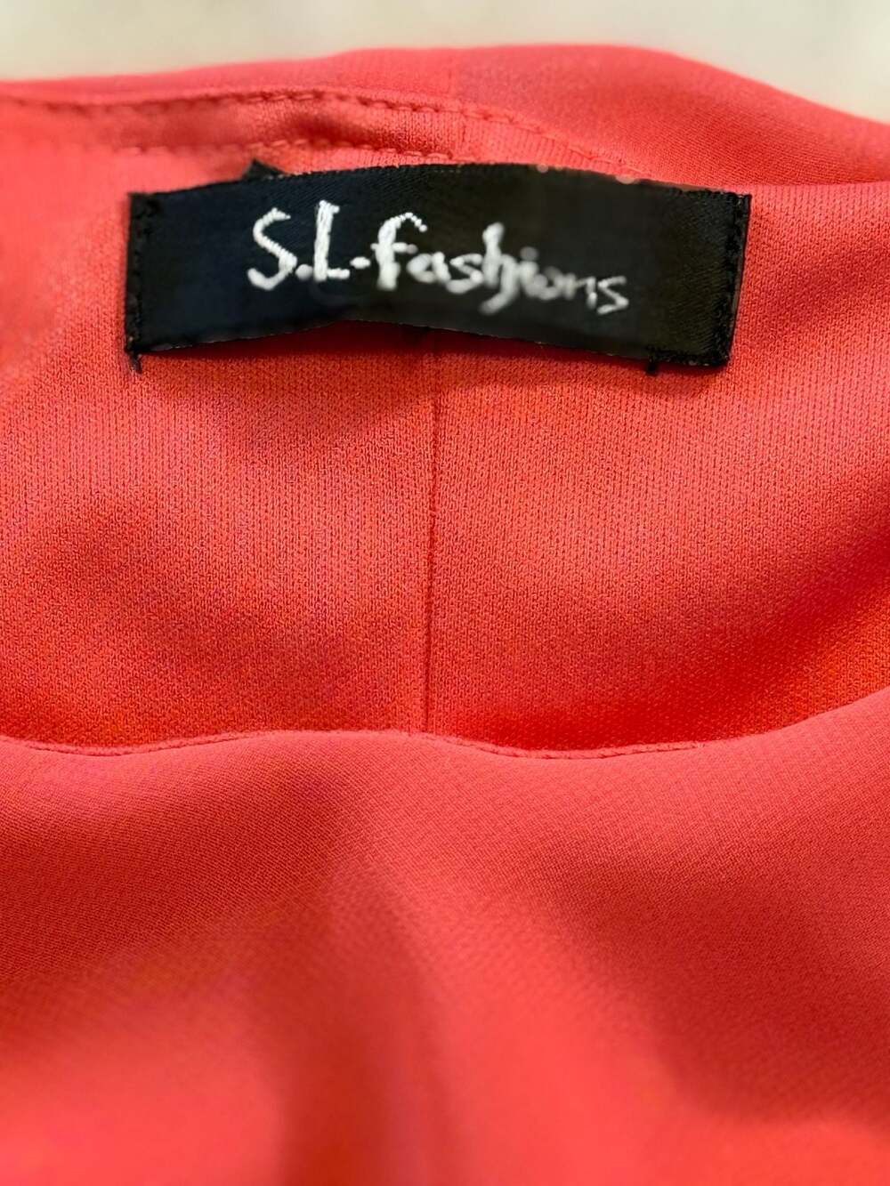 S.L. Fashions Coral Sleeveless Tiered Ruffle Dress - Picture 4 of 5